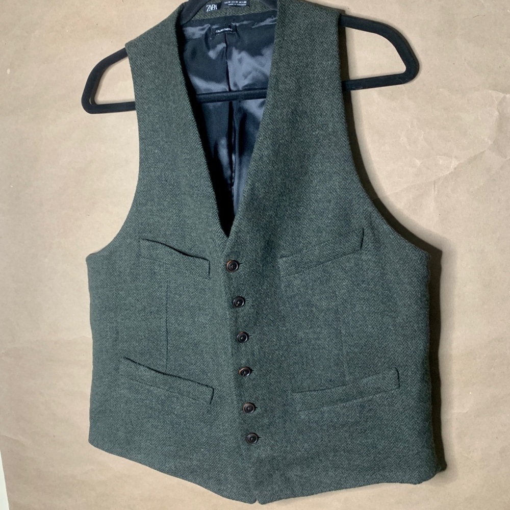Zara Herringbone Suit Vest - Picture 5 of 14